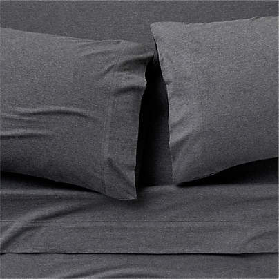 Cozysoft Organic Cotton Jersey Charcoal Grey King Bed Sheet Set