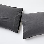 Cozysoft Organic Cotton Jersey Charcoal Grey King Pillowcases, Set of 2