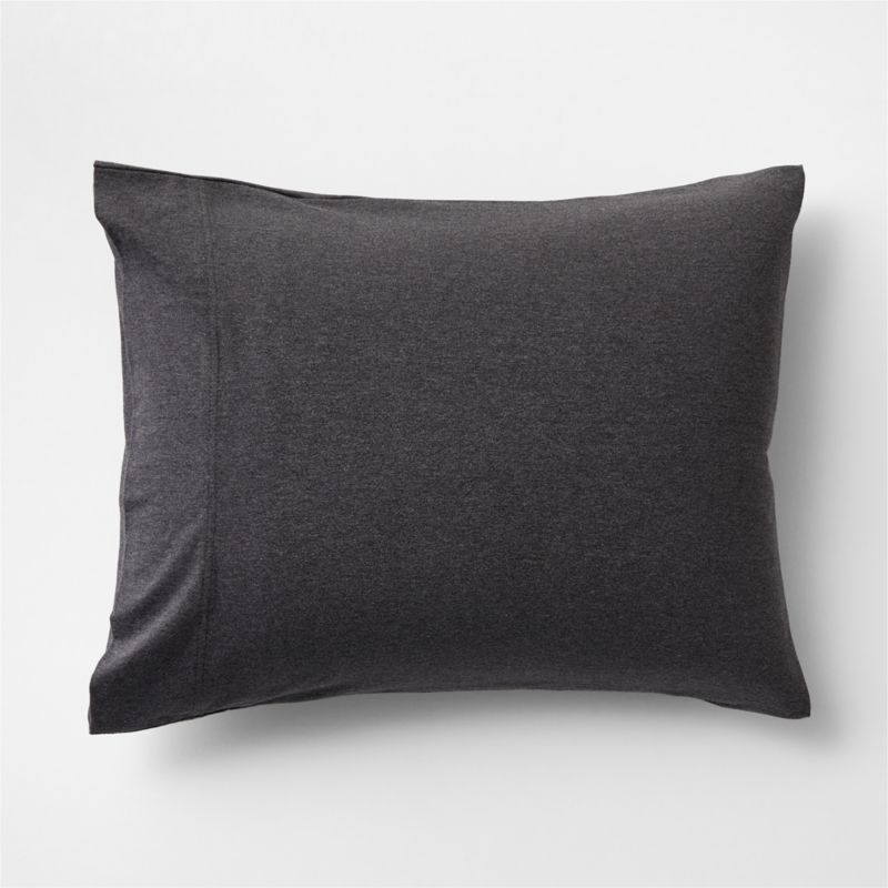 Cozysoft Organic Jersey Charcoal Grey Standard Pillow Sham