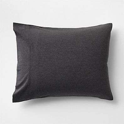 View Cozysoft Organic Cotton Jersey Charcoal Grey Standard Pillow Sham details