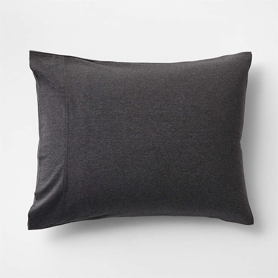 Organic Jersey Charcoal Grey Standard Pillow Sham