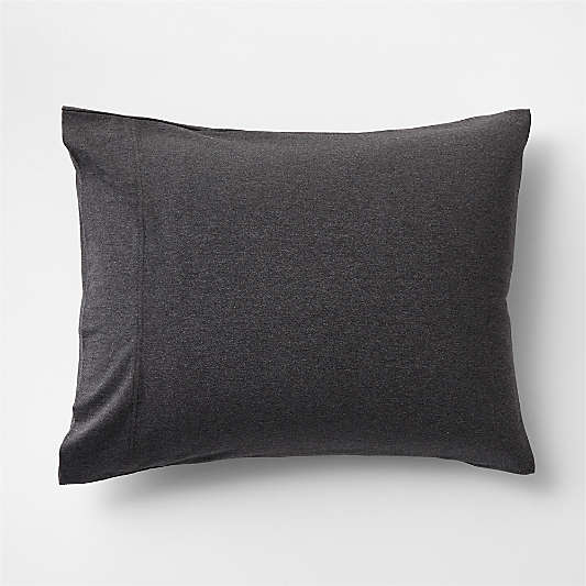 Cozysoft Organic Cotton Jersey Charcoal Grey Standard Pillow Sham