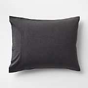 Cozysoft Organic Cotton Jersey Charcoal Grey Standard Pillow Sham