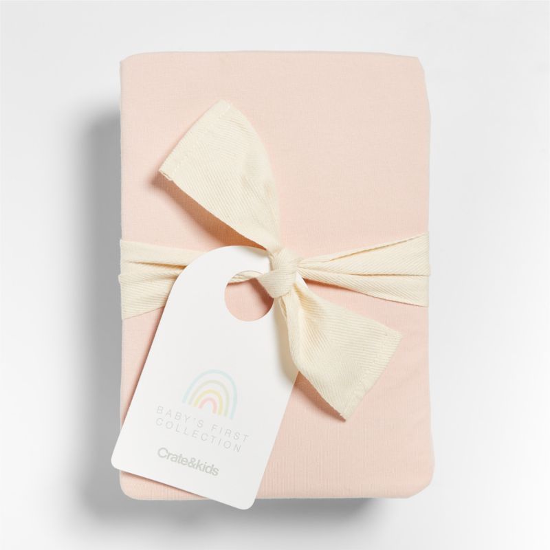 Baby's First Pink Organic Jersey Baby Crib Fitted Sheet - image 7 of 11