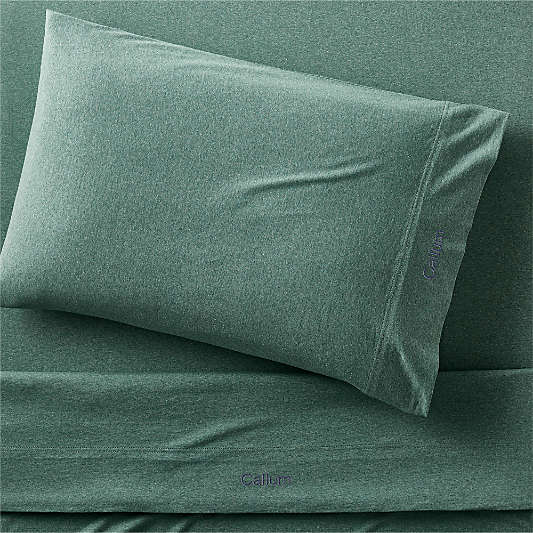 Comfy Tee Organic Cotton Jersey Green Twin XL Sheet Set