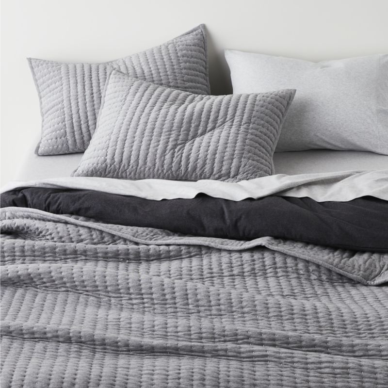 Cozysoft Organic Cotton Jersey Light Grey King Bed Sheet Set - image 7 of 12