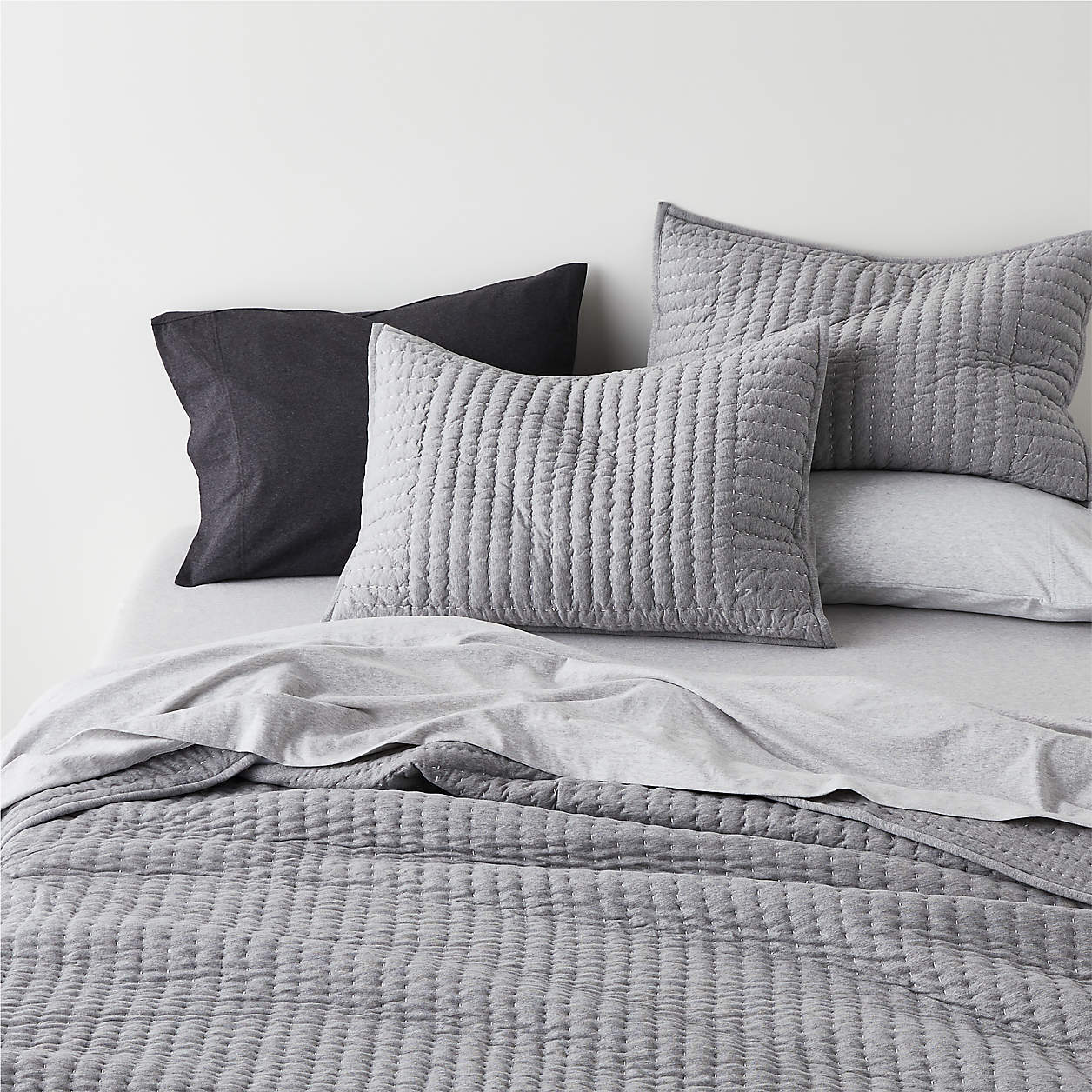 Organic Jersey Heathered Grey King Quilt