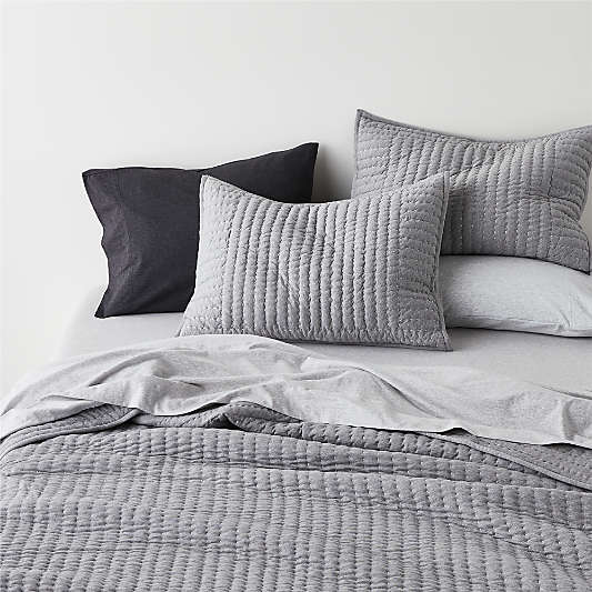 Cozysoft Organic Jersey Grey Quilts and Shams