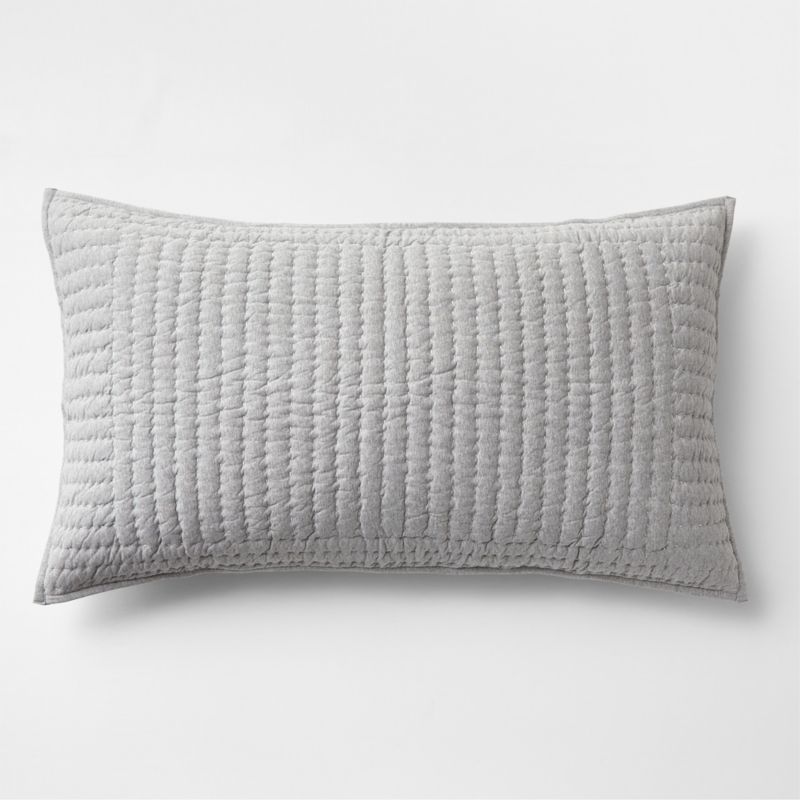 Viewing product image Cozysoft Organic Cotton Jersey Grey King Quilted Pillow Sham - image 1 of 11