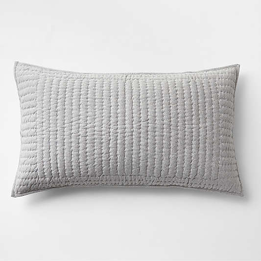 Cozysoft Organic Cotton Jersey Grey King Quilted Pillow Sham