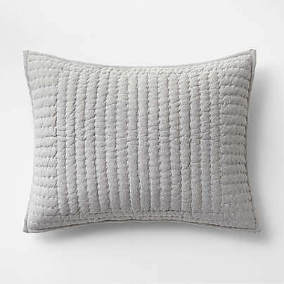 Cozysoft Organic Cotton Jersey Grey Standard Quilted Pillow Sham