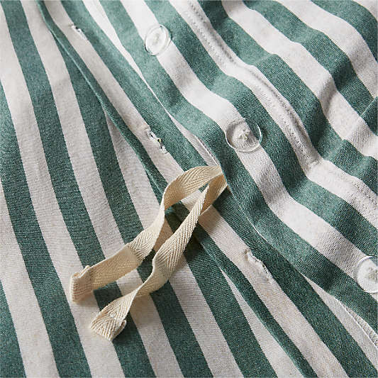 Comfy Tee Green Stripe Organic Cotton Jersey Kids Full/Queen Duvet Cover