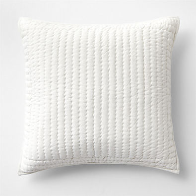 View Cozysoft Organic Cotton Jersey Heathered Ivory Euro Quilted Pillow Sham details