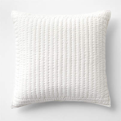 Cozysoft Organic Cotton Jersey Heathered Ivory Euro Quilted Pillow Sham