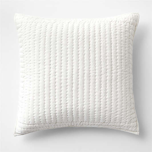 Cozysoft Organic Cotton Jersey Heathered Ivory Euro Quilted Pillow Sham