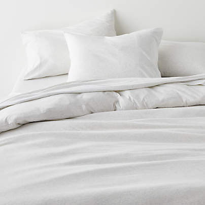 Cozysoft Organic Cotton Jersey Heathered Ivory King Duvet Cover