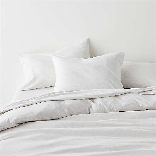 Cozysoft Ivory Organic Cotton Heathered Ivory Jersey Duvet Covers and Shams