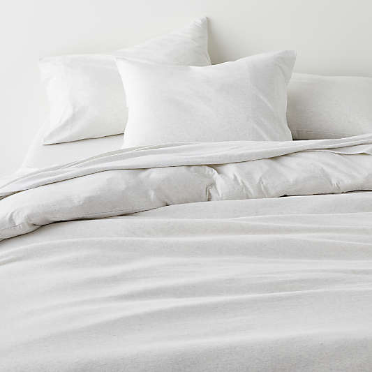 Cozysoft Ivory Organic Cotton Heathered Ivory Jersey Duvet Covers