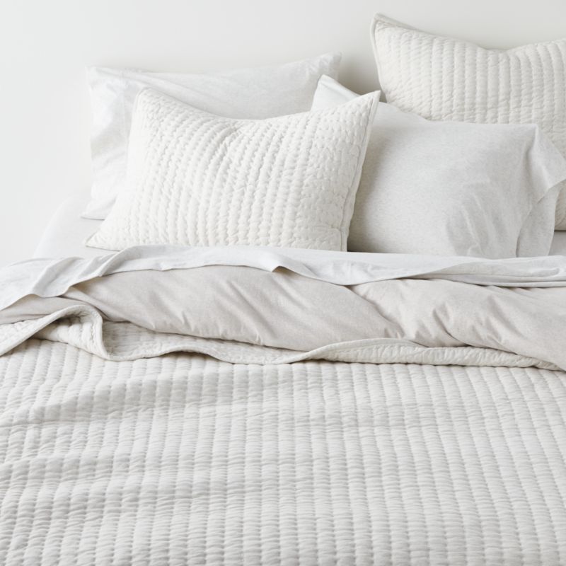 Cozysoft Organic Cotton Jersey Heathered Ivory King Quilt