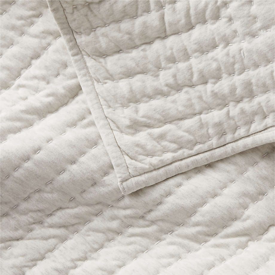 Organic Jersey Heathered Ivory King Quilt