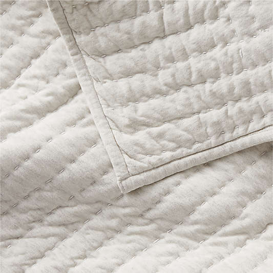 Cozysoft Organic Cotton Jersey Heathered Ivory Full/Queen Quilt