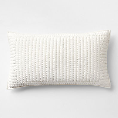 View Cozysoft Organic Cotton Jersey Heathered Ivory King Quilted Pillow Sham details