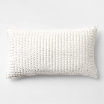 Cozysoft Organic Cotton Jersey Heathered Ivory King Quilted Pillow Sham