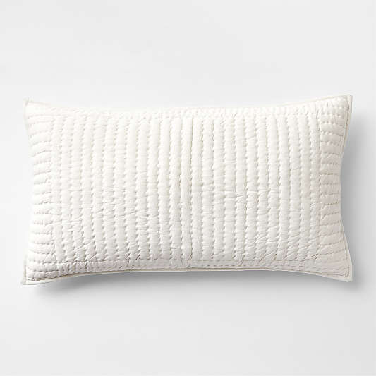 Cozysoft Organic Cotton Jersey Heathered Ivory King Quilted Pillow Sham