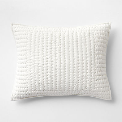 View Cozysoft Organic Cotton Jersey Heathered Ivory Standard Quilted Pillow Sham details