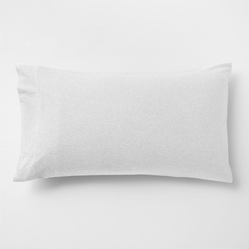 Viewing product image Cozysoft Organic Cotton Jersey Heathered Ivory King Pillow Sham - image 1 of 6