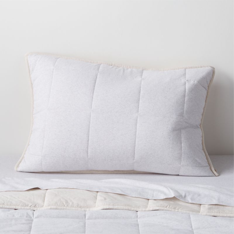 Comfy Tee Light Grey & Beige Cotton Jersey Kids Pillow Sham - image 2 of 10