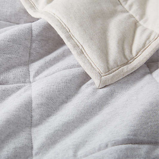 Comfy Tee Organic Cotton Jersey Reversible Light Grey and Beige Twin XL Quilt