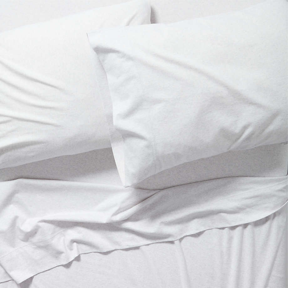 Modern Comfy Tee Light Grey Organic Cotton Jersey Kids Queen Sheet Set