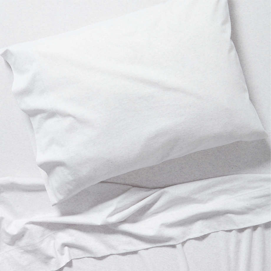 Modern Comfy Tee Light Grey Organic Cotton Jersey Kids Twin Sheet Set