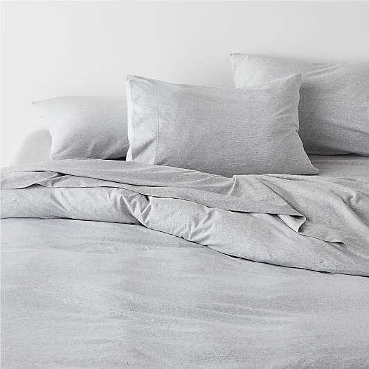 Cozysoft Organic Jersey Light Grey Duvet Covers