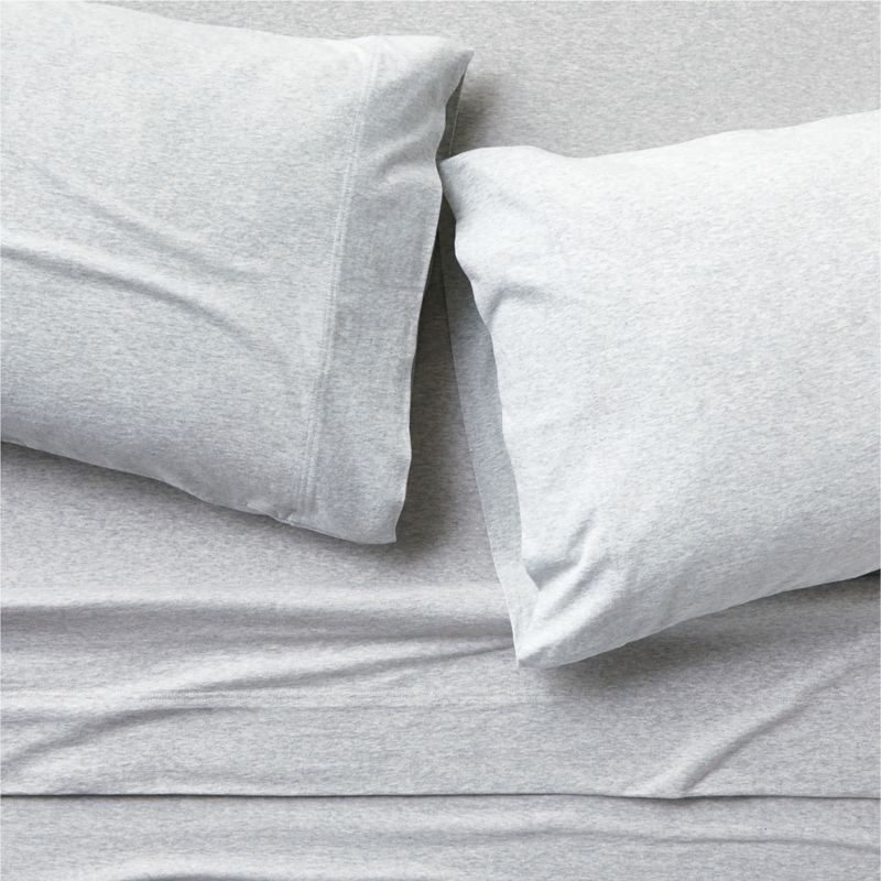 Cozysoft Organic Jersey Light Grey Queen Bed Sheet Set