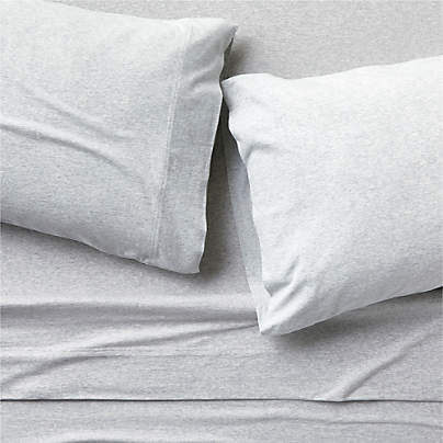 Cozysoft Organic Jersey Light Grey King Bed Sheet Set