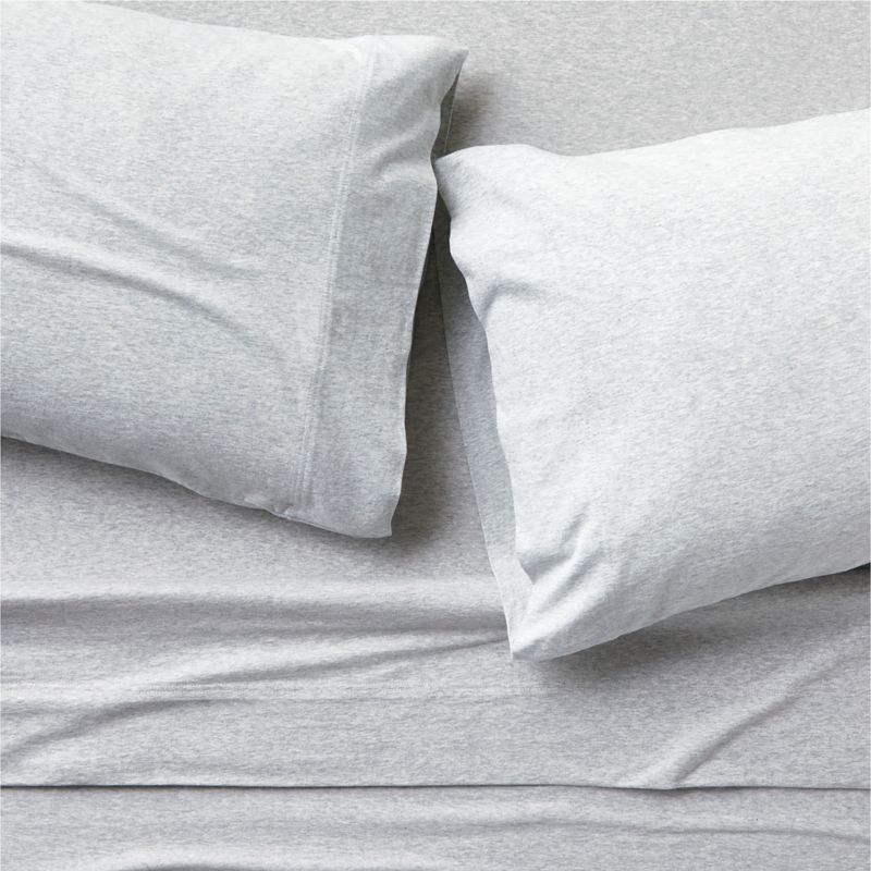 Cozysoft Organic Cotton Jersey Light Grey Full Bed Sheet Set