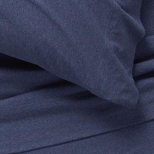 Comfy Tee Navy Blue Organic Cotton Jersey Kids Full Sheet Set