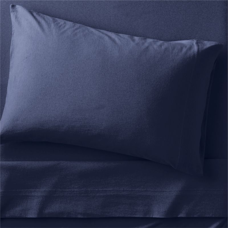 Comfy Tee Navy Blue Organic Cotton Jersey Kids Twin Sheet Set