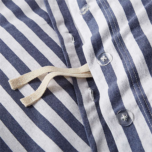 Comfy Tee Navy Blue Stripe Organic Cotton Jersey Kids Duvet Bedding Set