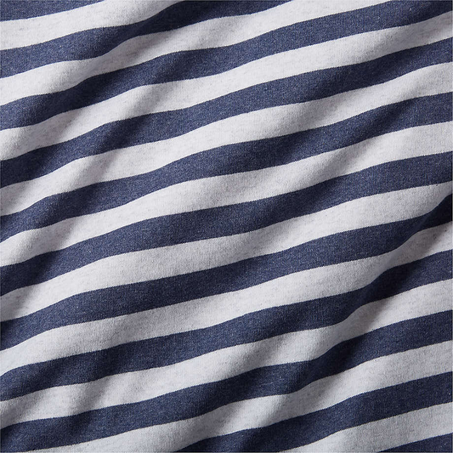 Crate&Barrel Comfy Tee Navy Blue Stripe Organic Cotton Jersey Kids