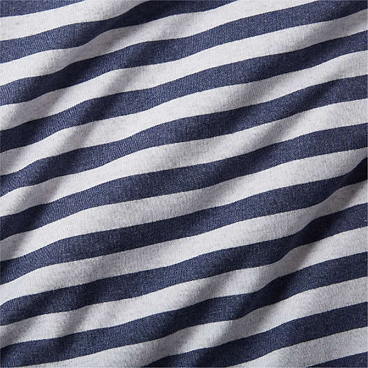 Comfy Tee Navy Blue Stripe Organic Cotton Jersey Kids Full/Queen Duvet Cover