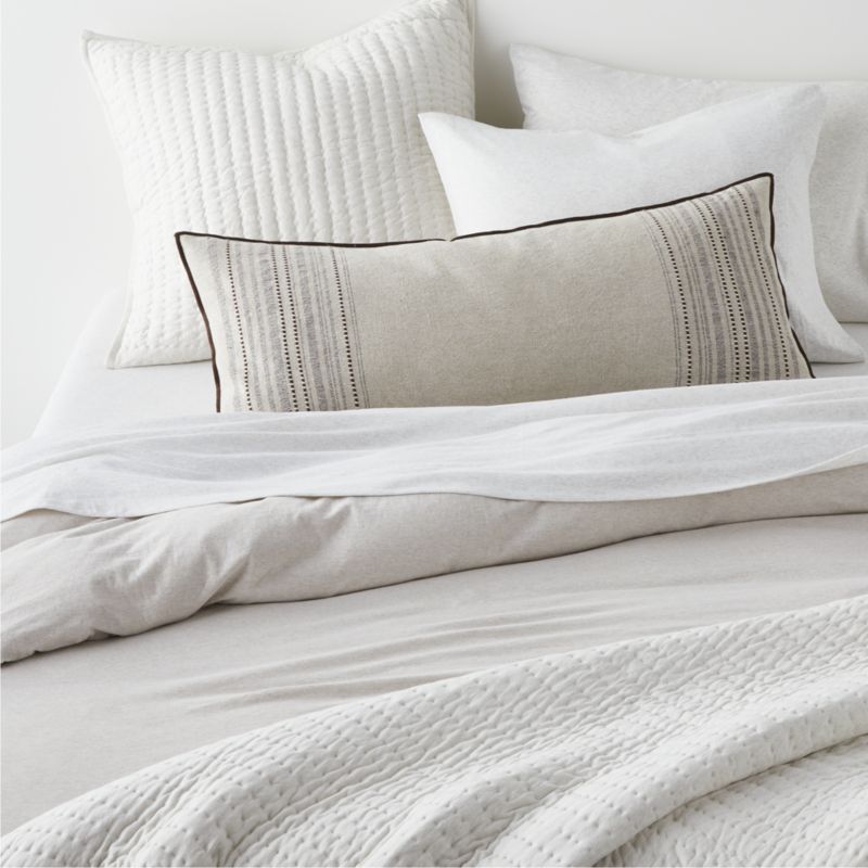 Cozysoft Organic Cotton Jersey Heathered Ivory King Bed Sheet Set - image 10 of 12