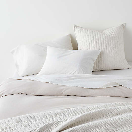 Cozysoft Organic Jersey Oatmeal Brown Duvet Covers and Shams