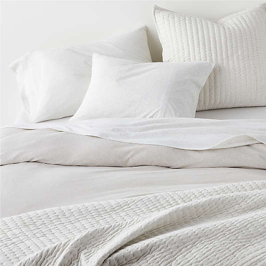 Cozysoft Organic Jersey Oatmeal Brown Duvet Covers and Shams