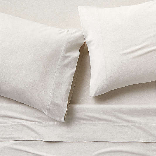 Cozysoft Organic Cotton Jersey Oatmeal Brown King Bed Sheet Set