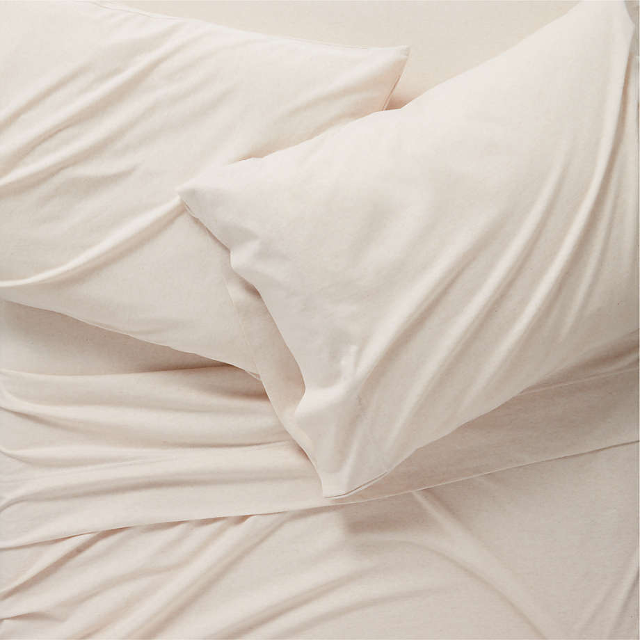 Modern Comfy Tee Beige Organic Cotton Jersey Kids Queen Sheet Set