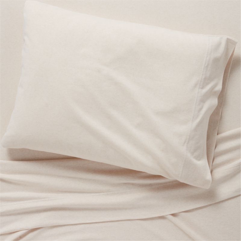 Modern Comfy Tee Beige Organic Cotton Jersey Kids Twin Sheet Set