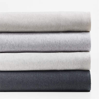 Basics Cotton Jersey 4-Piece Bed Sheet Set, Queen, Black, Solid